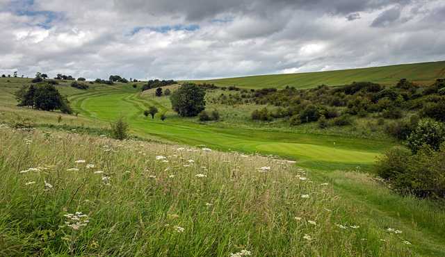 A long shot view of the 14th hole at Ogbourne Downs