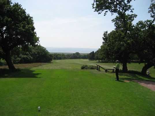 View from the tee down the beautifully manicured fairways at Heswall