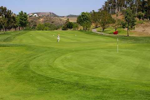 A view of the 9th green at Anaheim Hills Public Country Club