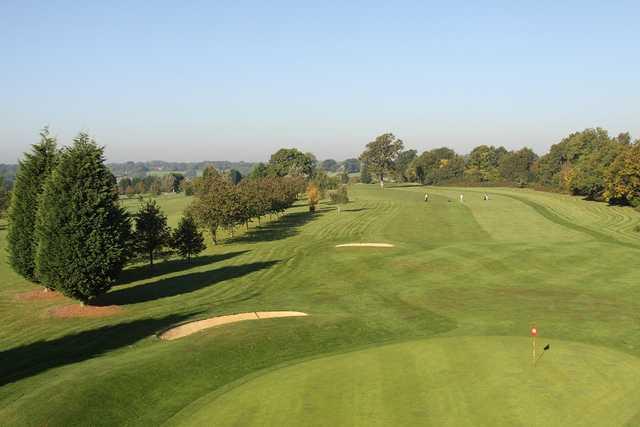 An overhead shot of the 2nd green at Chartridge Park Golf Club