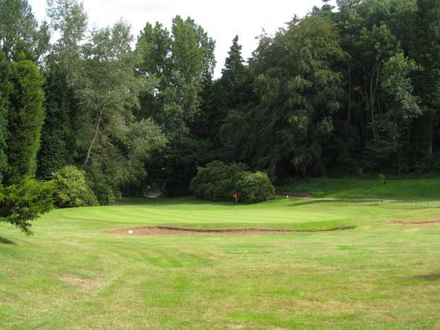 The third green and greenside bunker at Bridgnorth golf club