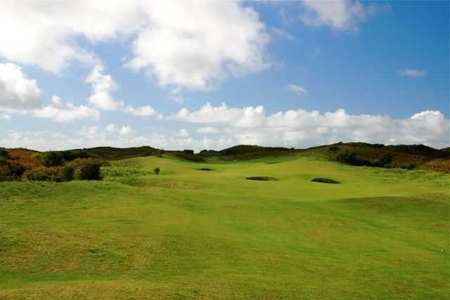 Tough shot up to the 11th green at Pyle and Kenfig Golf Club