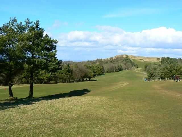 Looking down the fairway on a clear day at Painswick