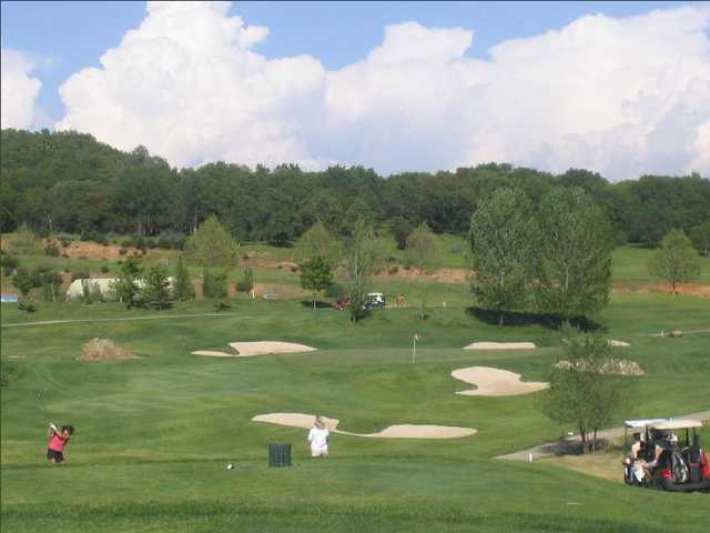 A view of the 8th hole at Greenhorn Creek Golf Course