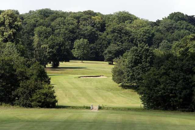 A stunning view from an elevated tee at Whitewebbs Golf Club