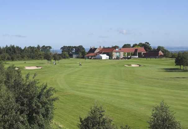 A view of the clubhouse at Abbey Hill Golf Centre