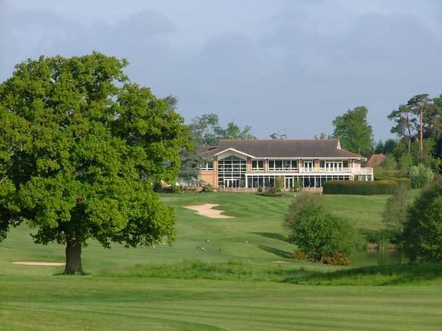 Beatiful shot of the 18th hole and on looking clubhouse at  Chartham Park Golf Club
