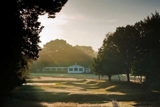 Picturesque view of the clubhouse from the fairway