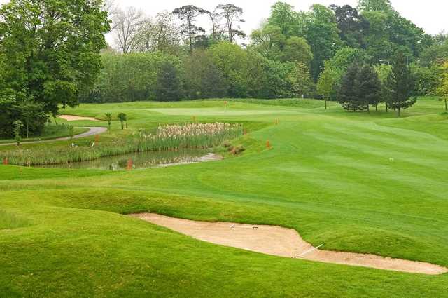 Sand and water hazards combine to make approach shots all the more challenging