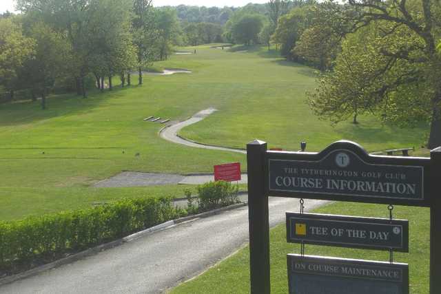 1st hole at Tytherginton Golf Club