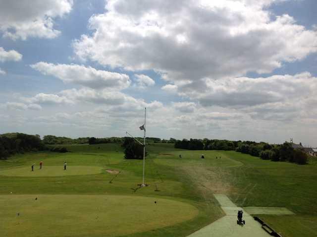 The view from the clubhouse overlooking the Knott End Golf Course