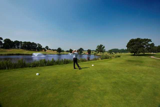 Scenic view from the 8th tee on the Kings Course at The Warwickshire Golf Club