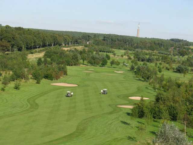 The wide fairway will be forgiving of errant shots but the sand traps to the side will not