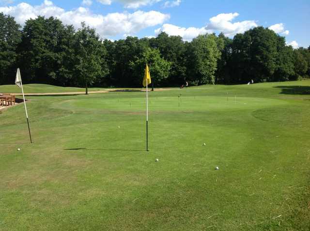 The practice green at Milford