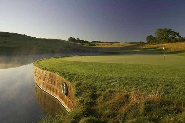 The International Course 12th hole and its ever-present water hazard