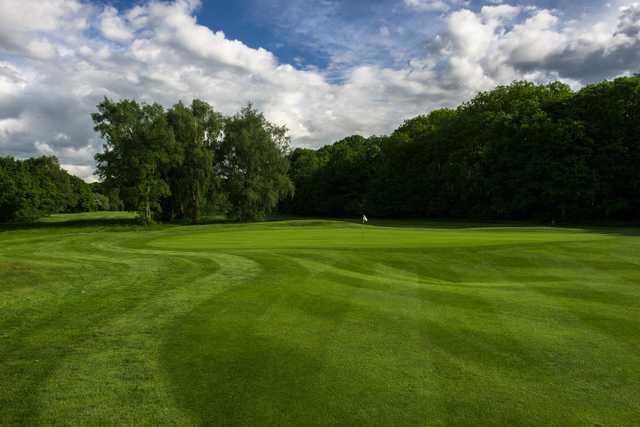 The well-kept greens at Addington Court Golf Centre