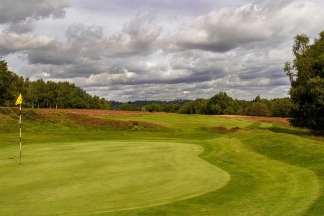 A look at the manicured 8th green found on the Old course at Royal Ashdown Forest Golf Club.