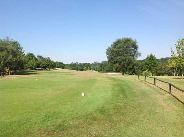 View from the first tee and beautiful surroundings trees at Hamptworth Golf Club