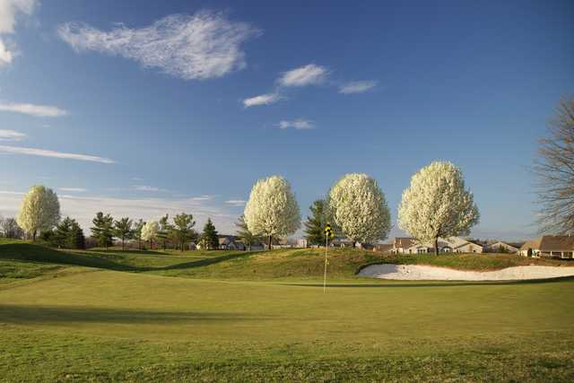 View of the 1st green at Linfield National Golf Club