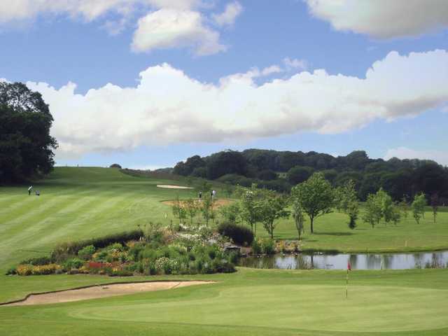 The 18th hole on the Button Golf Course
