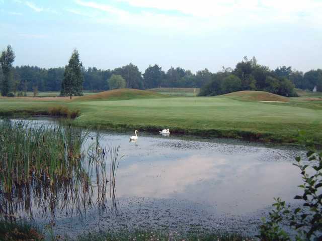 A view of the 10th green at Orton Meadows Golf Club