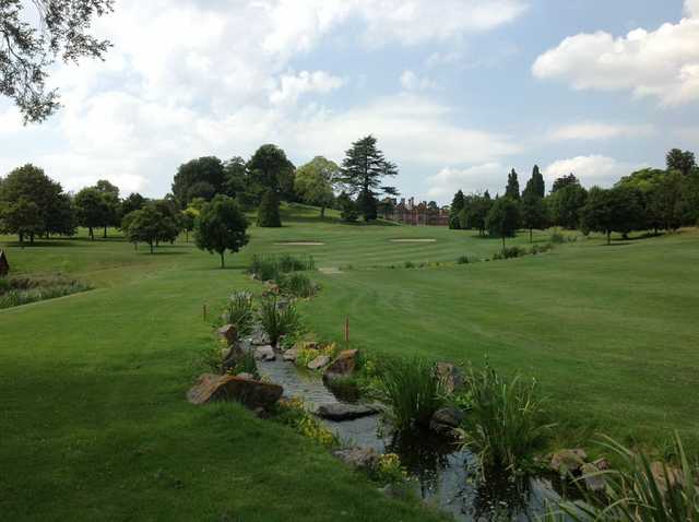 Beautiful view of the stream winding through the 16th hole at The Welcombe Golf Club