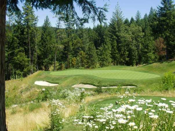 A view of the 17th hole at Apple Mountain Golf Resort.