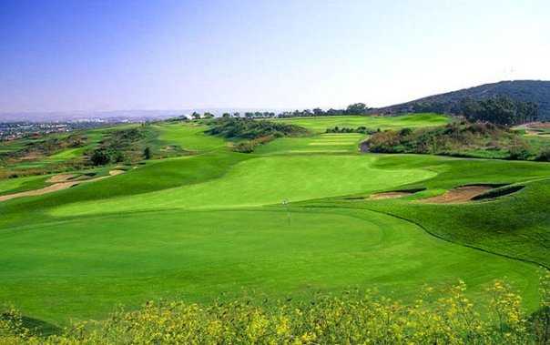 A view of green with bunker on the right at Salt Creek Golf Club