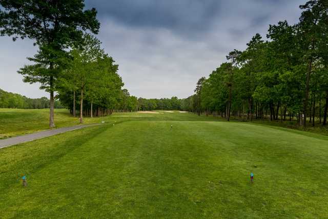 A view from a the blue tee box at Blue Heron Pines Golf Club
