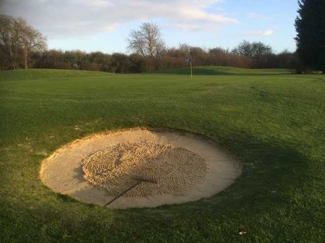 Greenside bunker on the Manor Course at Cainhoe Wood Golf Club.