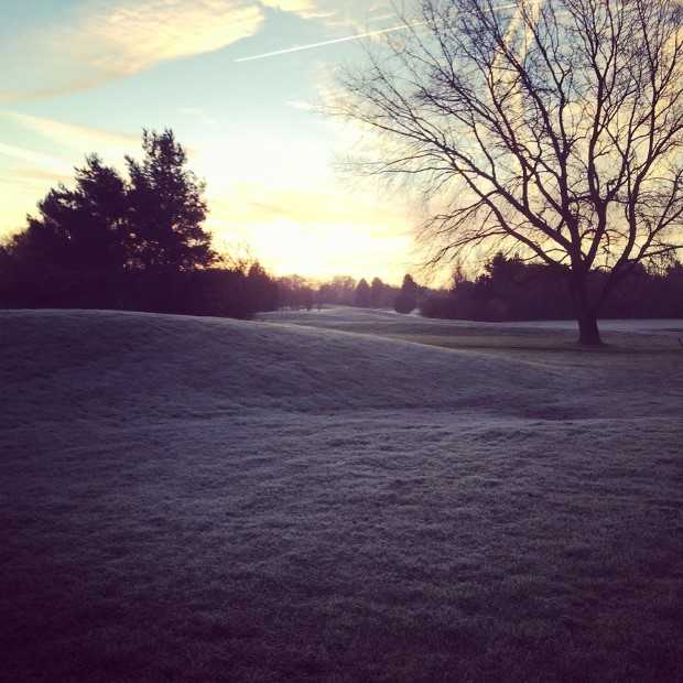 A frosty look from the Manor Course at Cainhoe Wood Golf Club.