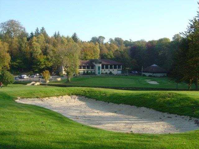 Scenic view down to the clubhouse at Balbirnie Park Golf Club