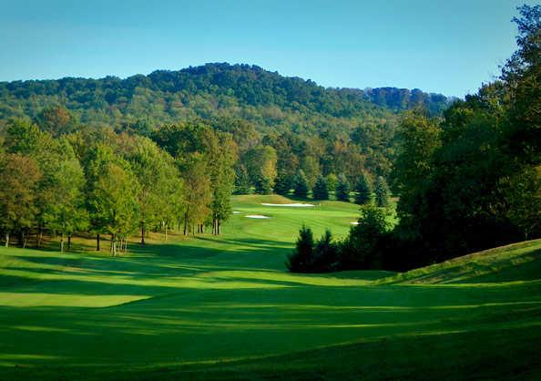 View of a fairway and green from Pittsburgh National Golf Club