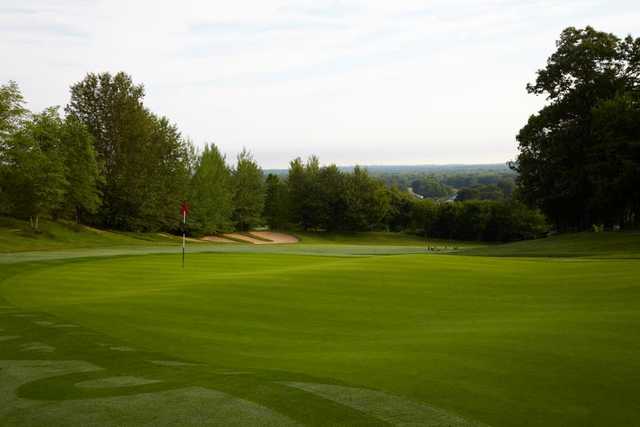 Looking back from a green at Wind Watch Golf & Country Club