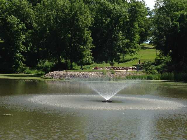 A view over a fountain at Lake Bracken Country Club