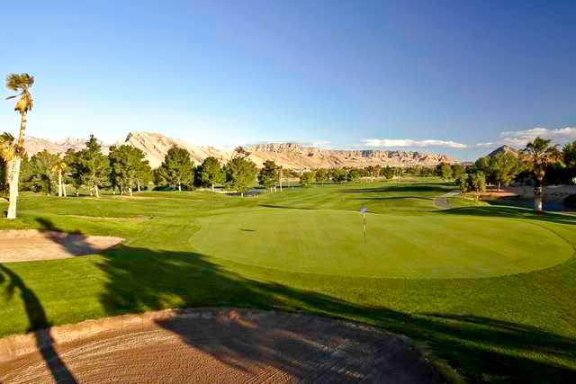 Looking back from the 10th green at Palm Valley Course at Golf Summerlin