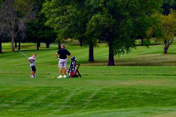 A view of the practice area at Joliet GC