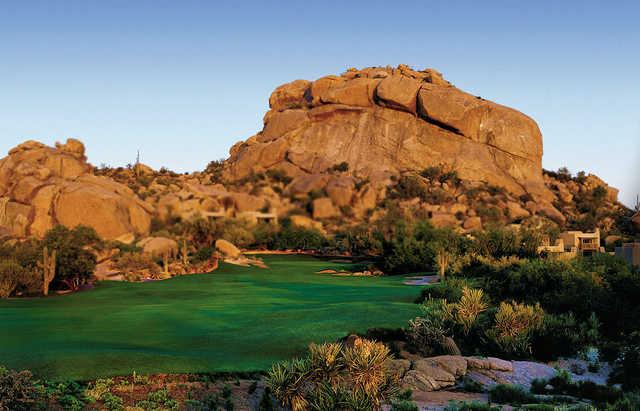 A view of green #5 at South from Boulders Golf Club & Resort.