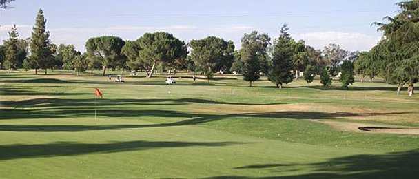 A view of a green at Riverside of Fresno Golf Course