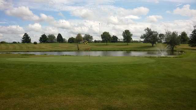 A view of a hole with water coming into play at Cedar Crest Country Club