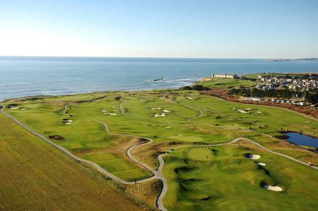 Aerial view from Ocean Course at Half Moon Bay Golf Links