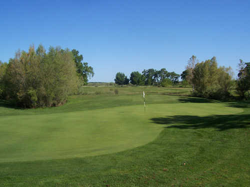 A view of the 8th green at Castle Oaks Golf Club