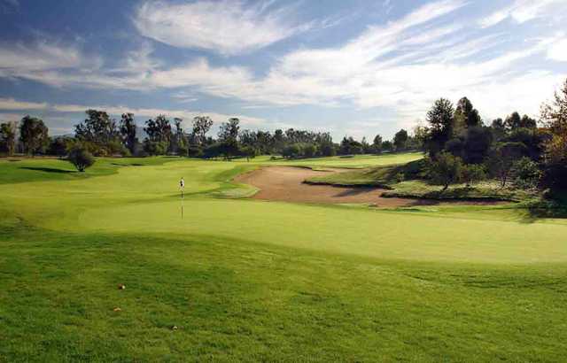 A view of a green at Oak Creek Golf Club.