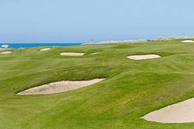 View of a bunkered fairway and green from The Nicklaus Design Course at Vidanta Puerto Penasco
