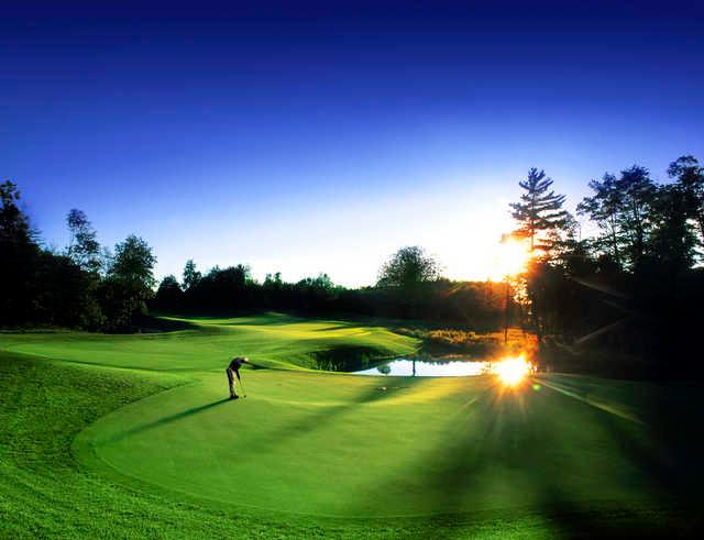 Golfer on a green at Tullymore Golf Club