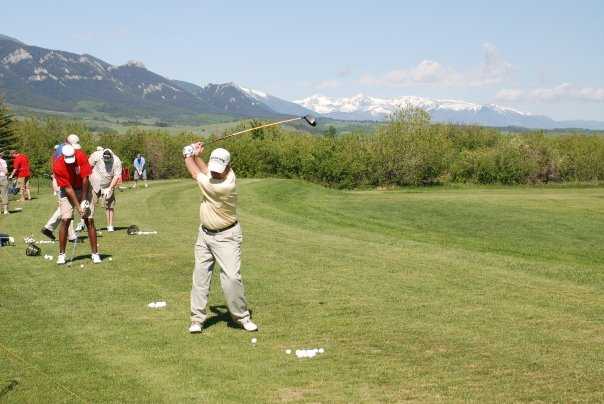 A view of the practice area at Red Lodge Mountain Golf Course