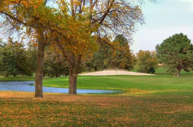 A view of the 8th green at Albion Country Club