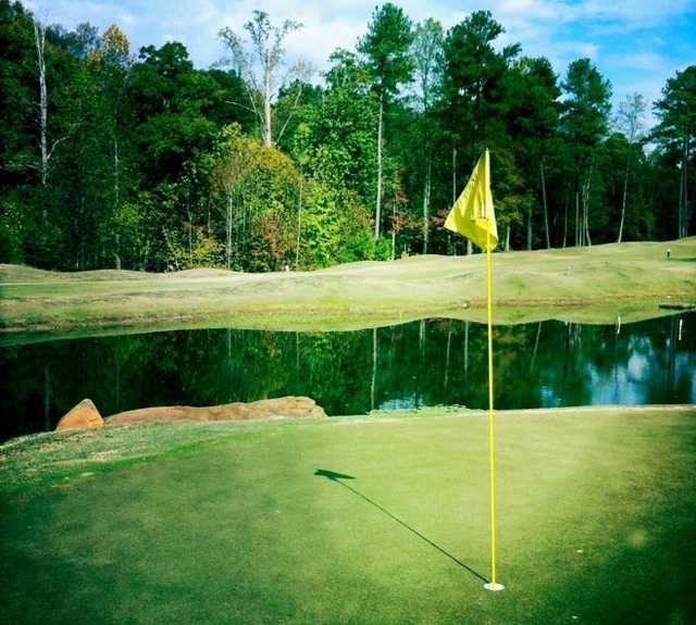 A view from green over the water at Legacy Golf Links 