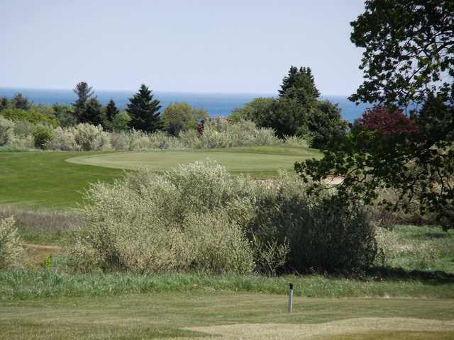 A view of the 17th green from Loggers Trace at Springport Hills Golf Course