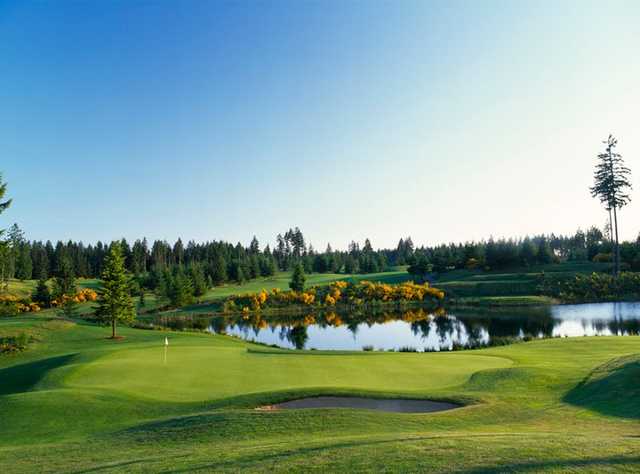 A view of signature hole #16 at Olympic from Gold Mountain Golf Course